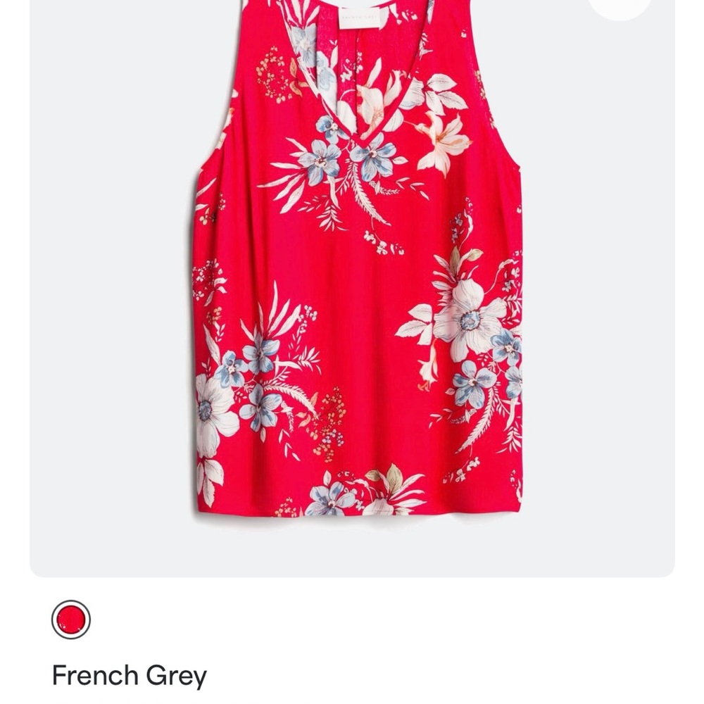 Floral Red Sleeveless Top